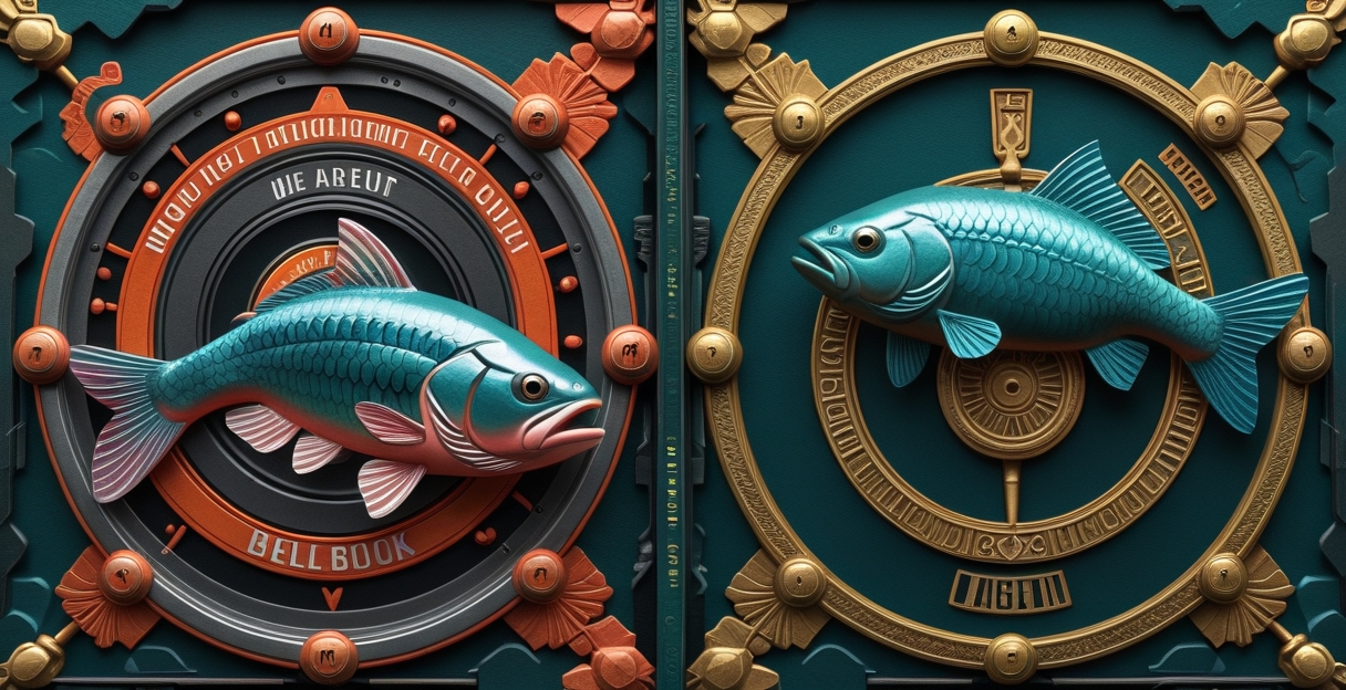 Hai người chơi bắn cá đối lập skill và luck với biểu đồ chiến thuật cam teal nổi bật