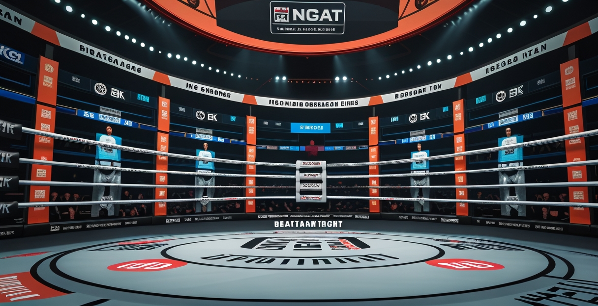 Võ sĩ UFC đang thi đấu trong octagon với bảng kèo method of victory KO submission decision